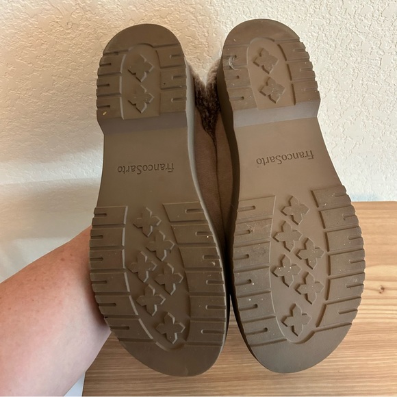 Franco Sarto Taupe Fuzzy Slipper Slides Size 10 - Picture 5 of 7